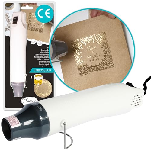 Embosseur électrique Aladine noir pistolet thermique à chaud 350° pour scrapbooking