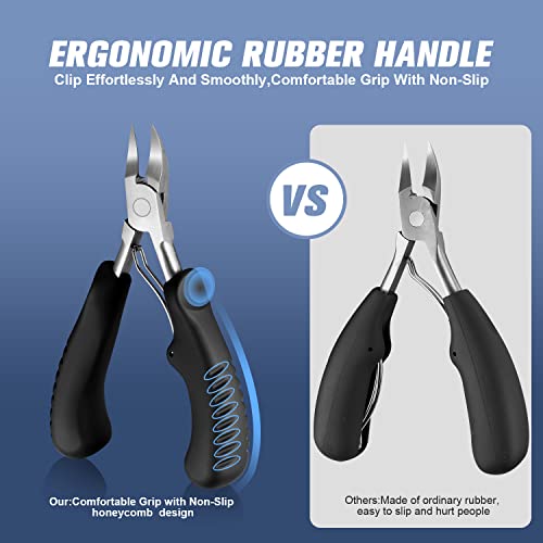 Nail Clippers For Thick Nail & Ingrown Toenails, Toenail Clippers For Men, Women, Seniors, Sharp Curved Blade, Professional Pedicure Tool Gift #TOP1