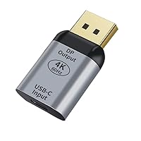SYSTEM-S HDMI Adapter 4K Standard Stecker zu USB 3.1 Typ C Buchse Kabel in Grau