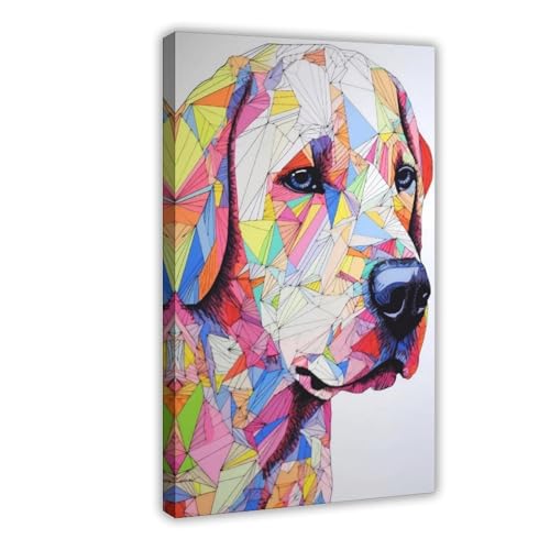 Poster Labrador cadeau idéal décoration murale moderne portrait géométrique sur toile