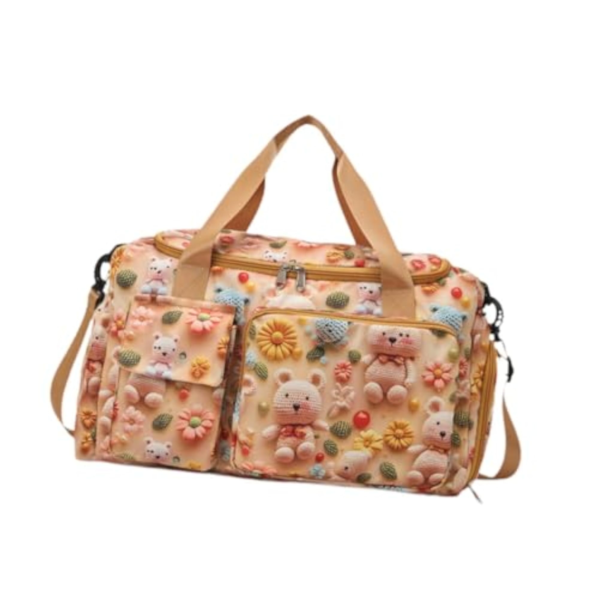 Cute Yellow Gymnastics Travel Overnight Handbag