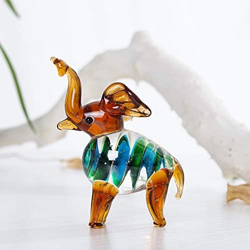 crystalsuncatcher Mini Elephant Handmade Sculpture Glass Art Wild Animal Figurine Collectible