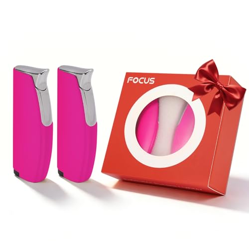 2 Pack Torch Lighter Butane Lighter Refillable Mini Lighter for Candles Fireworks Gifts for Friends Or Family Members(NO PREFILLED) (Pink)