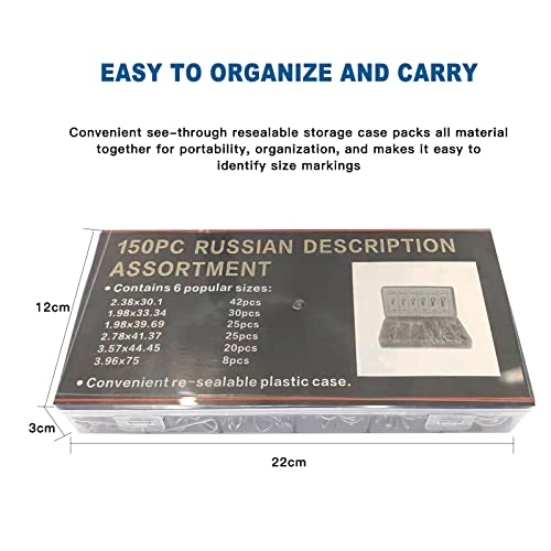 Boatsea Cotter Pin Assortment Kit, 150Pcs 6 Sizes Hair Pin R Clips Assortment Kit, Zinc Plated Spring Steel Hairpin R Clips, Retaining Hair Pin For Use On Hitch Pin Lock System #TOP4