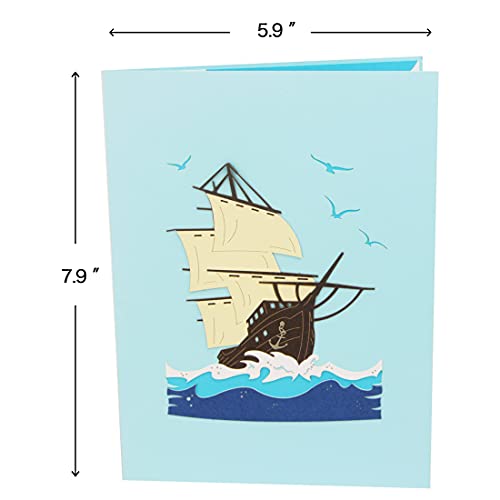 50% Off Ribbli 3D Sailboat Pop-Up Greeting Card with Envelope