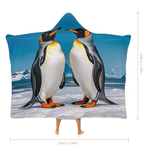 Couverture à capuche pingouins heureux cadeau cocooning idéal - 3