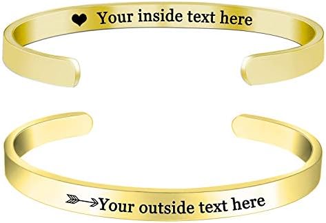 Amlion Personalized Bracelets for Women,Engraved Custom Bracelets...