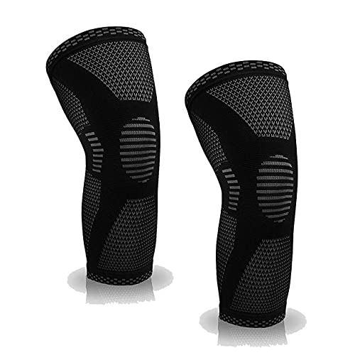 Genouillères sport gym fitness silicone élastique basket-ball noir L