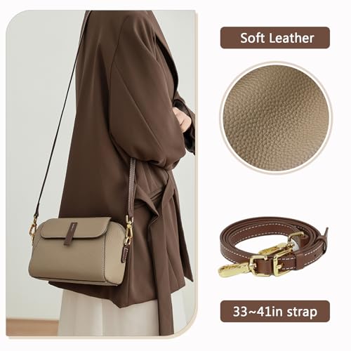 imeetu Genuine Leather Crossbody Bag for Women with Removable Adjustable Strap, Shoulder Purse3