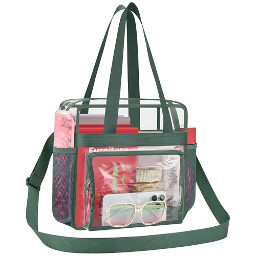 Image of Busiuw Clear Bag for Stadium Events, Stadium Approved 12x12x6 Clear Tote Bag for Sport Fan, Work Concert Travel