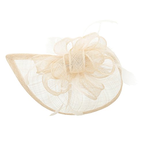 Antique future sinamay fiore piuma fascia