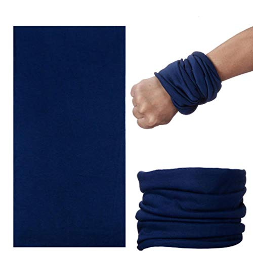 Tubo de Montar al Aire Libre de 3 Piezas Bandana Bufanda sin Costuras Cabeza Mascarilla Cuello Polaina Bicicleta Bilke Bandana, Azul Oscuro