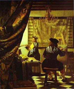 Peinture à l'huile Vermeer 20x24 pour mur vide