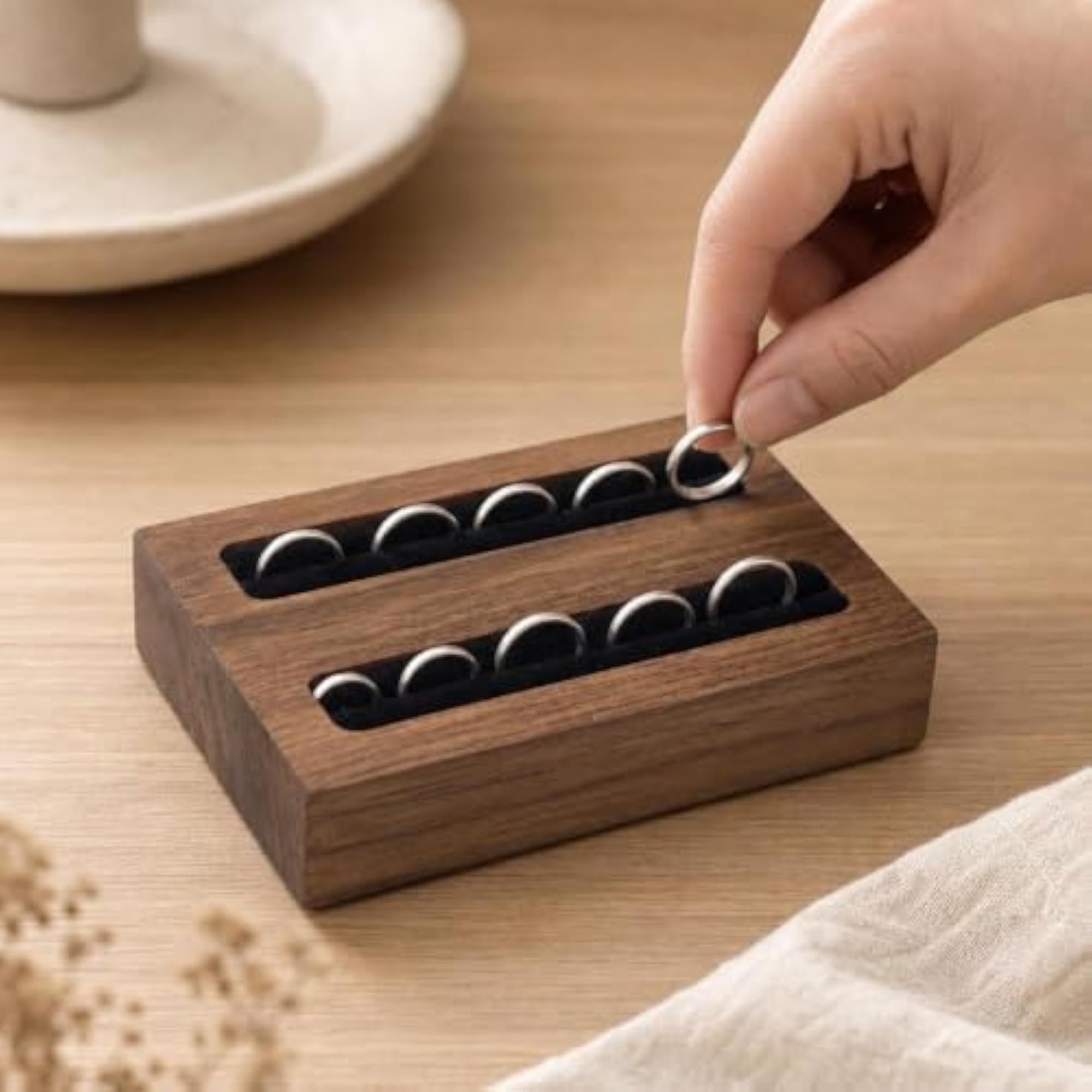 Geometric Ring Earring Display Stand Jewelry Organizer Tray