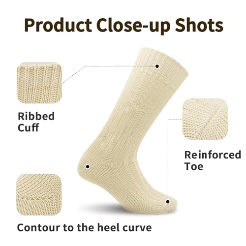 Organic Cotton Socks for Men & Women – Moisture-Wicking Ribbed Knit, Soft & Comfortable3