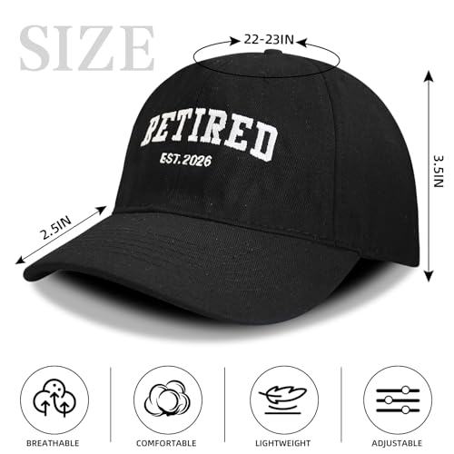 Image of Retirement Gifts for Men Women 2026, Embroidered Baseball Cap, Adjustable Cotton Retired Hat for Coworker Dad Friend