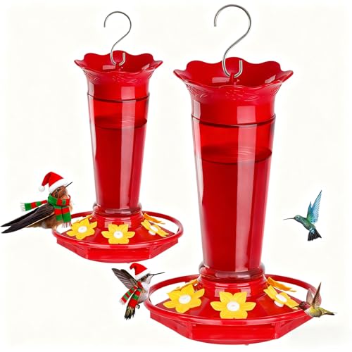 Gbekery 10 OZ Glass Hummingbird Feeder