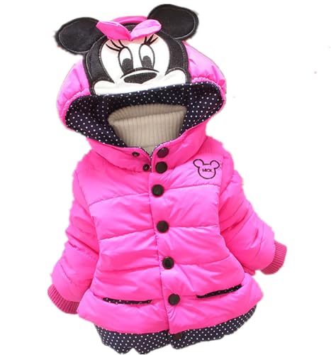 New Girls Baby Toddler Winter Cotton Mouse Hooded Cartoon Coat Jacket