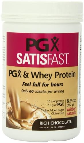 PGX Satisfast Whey Protein Diet Supplement, Rich Chocolate, 8.9 Ounce