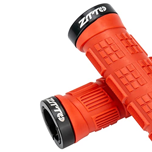 Ztto Bike Handlebar Grips, Non-Slip-Rubber Hand Grip Single Lock Bicycle Handle Bar For Bmx, Mountain, Mtb, E-Bike, Folding Bike #TOP3
