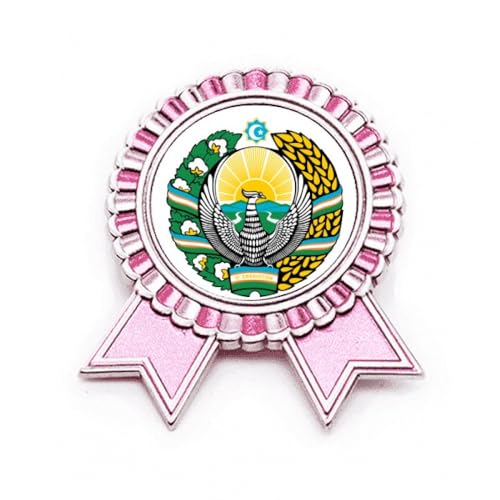 Broche Ouzbékistan rose en métal M pour accessoiriser vos vestes au quotidien