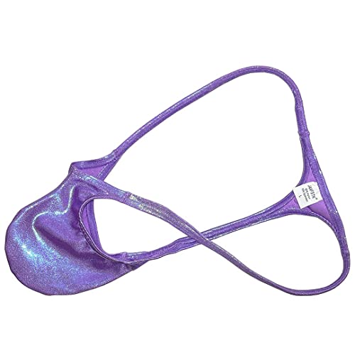 Orocojuco Mens Metallic Shiny String T-Back Underwear Enhancing Pouch Male Tiny Slip Bulge Beach Thong 3-Pack(Light Blue, Yellow, Light Purple) M #TOP5