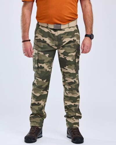 Pinewood Serengeti Herren Hose (DE/NL/SE/PL, Numerisch, 56, Regular, Regular, Khaki Camou)