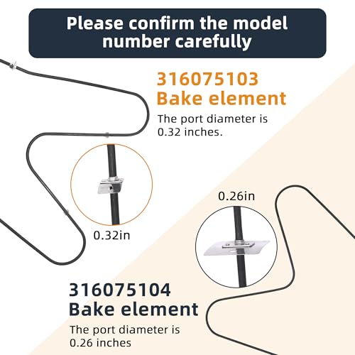 AMI PARTS 316075104 Oven Bake Heating Element Replacement Fit for frigi-Daire Oven TEF351EWB, FEF336ECE, FEF352AWF, FEF352AWG, MEF352BGWD replace 316075103, F83-455, PS2332301 by AMI PARTS - Image 3