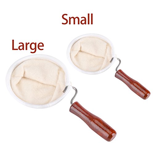 (Pack Of 2) Coffee Filters For Percolator Flannel Cloth Percolator Durable Washable Coffee Strainer With Wooden Handle Tool(Large) #TOP7