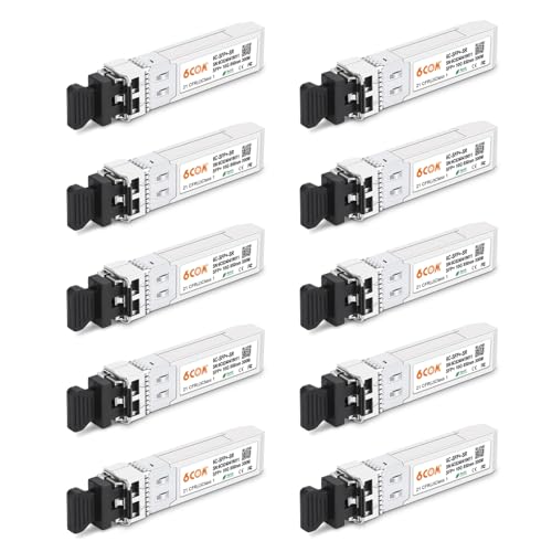 Image of 10Pack 10GBase-SR SFP+ Transceiver, 10G 850nm Multimode Module up to 300M, Compatible for Cisco SFP-10G-SR, Ubiquiti UniFi UF-MM-10G, Meraki MA-SFP-10GB-SR, D-Link, Netgear, Mikrotik, ZTE and More