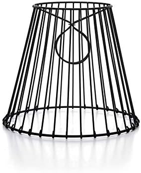 Cleveland Vintage Clip-On Metal, Black 8” x 7” x 4.5” Wire Lampshade Home, Ideal for Creating a Mason Jar Light