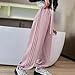 Kids Girls Baggy Wide Leg Pants Pull On Elastic Waist Straight Solid Color Casual Pants Fashion Comfy Pink 6-7 Years