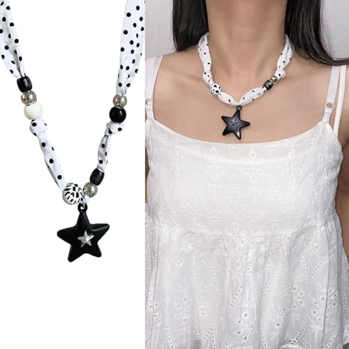 Collar de bufanda con cuentas de estrella de aleación resistente 2