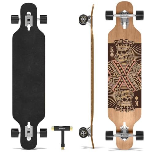 Skatro Drop Through Longboard Skateboard Freeride - Inklusive T-Tool