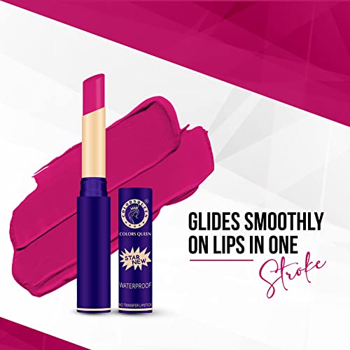 Image of Colors Queen Queen Lips Matte Lipstick | Long Lasting Lipstick Waterproof Highly Pigmented with Smooth Application | Smudge Proof Lipstick for Women (36 - Hot Magenta)