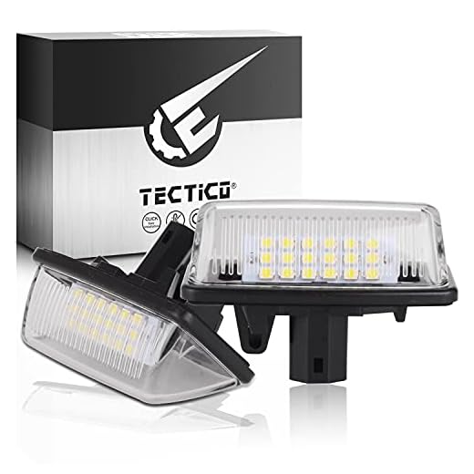 TECTICO LED Éclairage plack immatriculation auto Feux arrière E-Mark ECE SMD 6000K Blanc pur canbus sans reur Kompatibel med Toyota Crown Corolla Noah Voxy Vios Previa Mark X,2Pieces