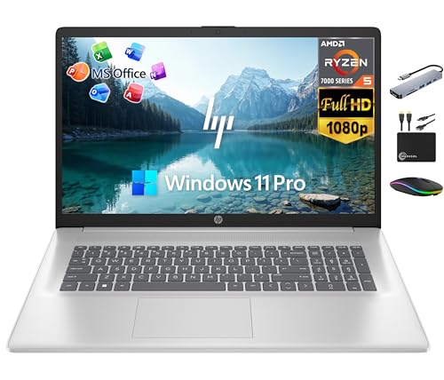 HP 17 �m�[�g�p�\�R�� �r�W�l�X�A17.3�C���` FHD IPS�f�B�X�v���C�A32GB RAM�A1.5TB�X�g���[�W (1TB SSD + 500GB Ext Drive)�A6�R�AAMD Ryzen 5�v���Z�b�T�A���C�t�^�C��Microsoft Off