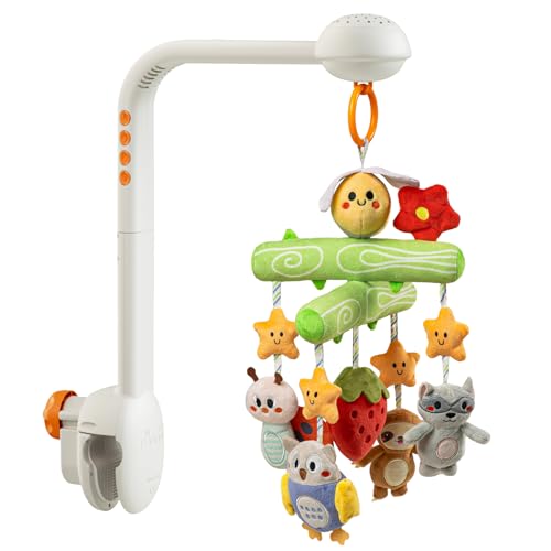 TUMAMA KIDS Movil Cuna Bebe con Música y Proyector de Luz, Carrus...