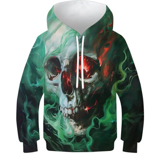Sweat-shirt crâne 3D idéal pour les sorties en famille et les journées de collège