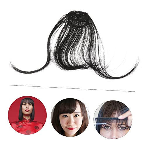 Beavorty 4 Peças Clipe De Franja Em Franja Perucas Naturais Franja Falsa Marrom Escuro Grampo De Cab