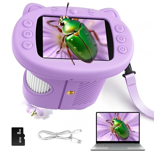 Yidoroye 1000X 2.4" HD Handheld Digital Microscope for Kids, STEM Toys for 3-15 Year Old Boys Girls Gifts Birthday Presents, Portable Miniscope with Photo & Video Edu Gift USB Rechargeable
