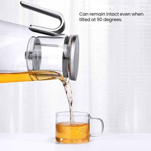 Tetera con interruptor magnético y vidrio resistente al calor para té en casa 6