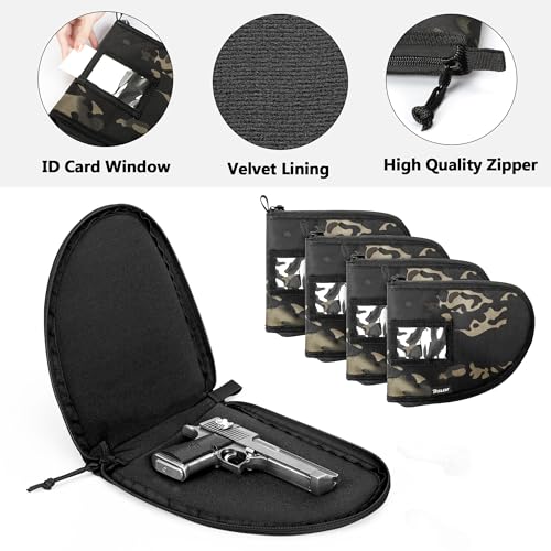 DSLEAF Tactical Pistol Range Bag with 4 Pistol Cases, Padded Gun Duffle Range Bag with 16X Magazine Slots and Extra Pockets for Ammo and Essentials (Patent Design) - Thumbnail 3