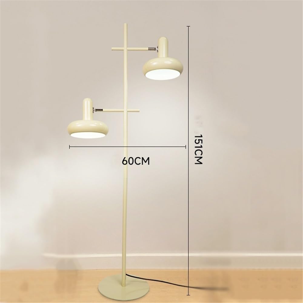 Lampa podłogowa Lampa podłogowa do salonu obok sofy, obracana o 360 stopni, podwójna głowica, lampa stojąca sypialni i pielęgnacji oczu