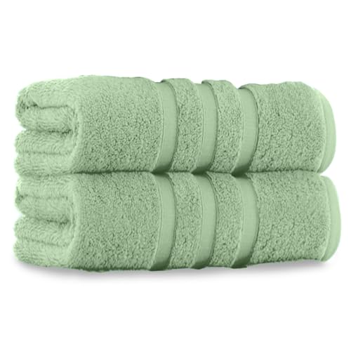 GC GAVENO CAVAILIA 550 GSM Pack of 2 Large Bath Sheets 90x140 Cm Sage Green