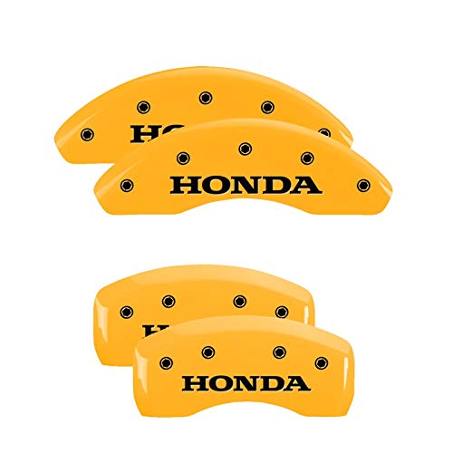MGP Caliper Covers - Brake Caliper Covers Compatible with 2023-2025 Honda Pilot (Requires 18"+ Wheels) Powder-Coated Finish, 4 PCS Front and Rear (Yellow - Honda Engraving) by MGP Caliper Covers - Used condition - US$99.50