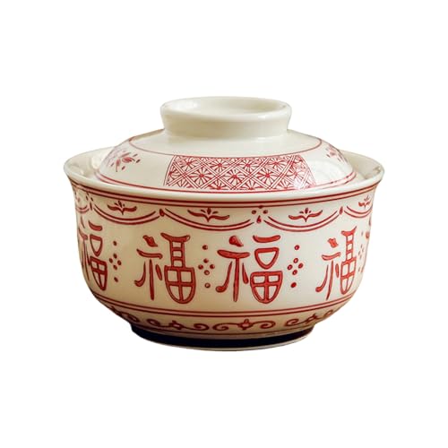 Elegant Ceramic Ramen Noddle Soup Bowl with Lid Microwave Oven and Dishwasher Safe for Formal Dining and Daily Activity Soup Bow