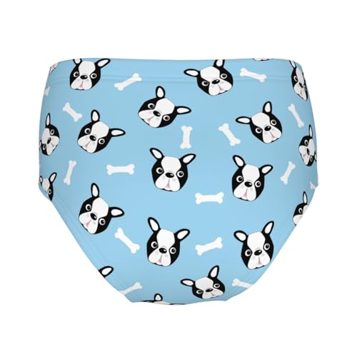 Boston Terrier And Bone Girls' Underwear Soft Cotton Little Girls Panties Comfort Briefs2