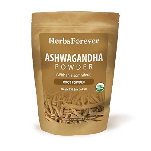 Herbsforever Ashwagandha Powder – Indian Ginseng – Winter Cherry – Hepls In Stress Relief And Muscle Health – Non Gmo, Organic, Vegan – 230 Gms #TOP25