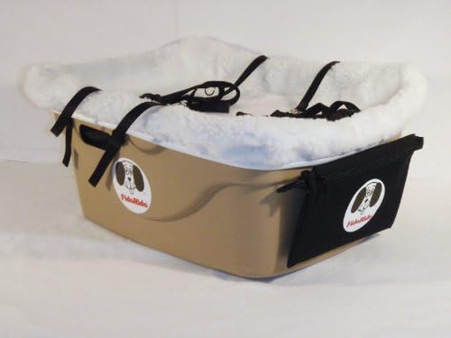 2 Seater Dog Car Seat Finish: Tan, Harness Sizes: Medium and Medium, Lining Color: Sherpa White